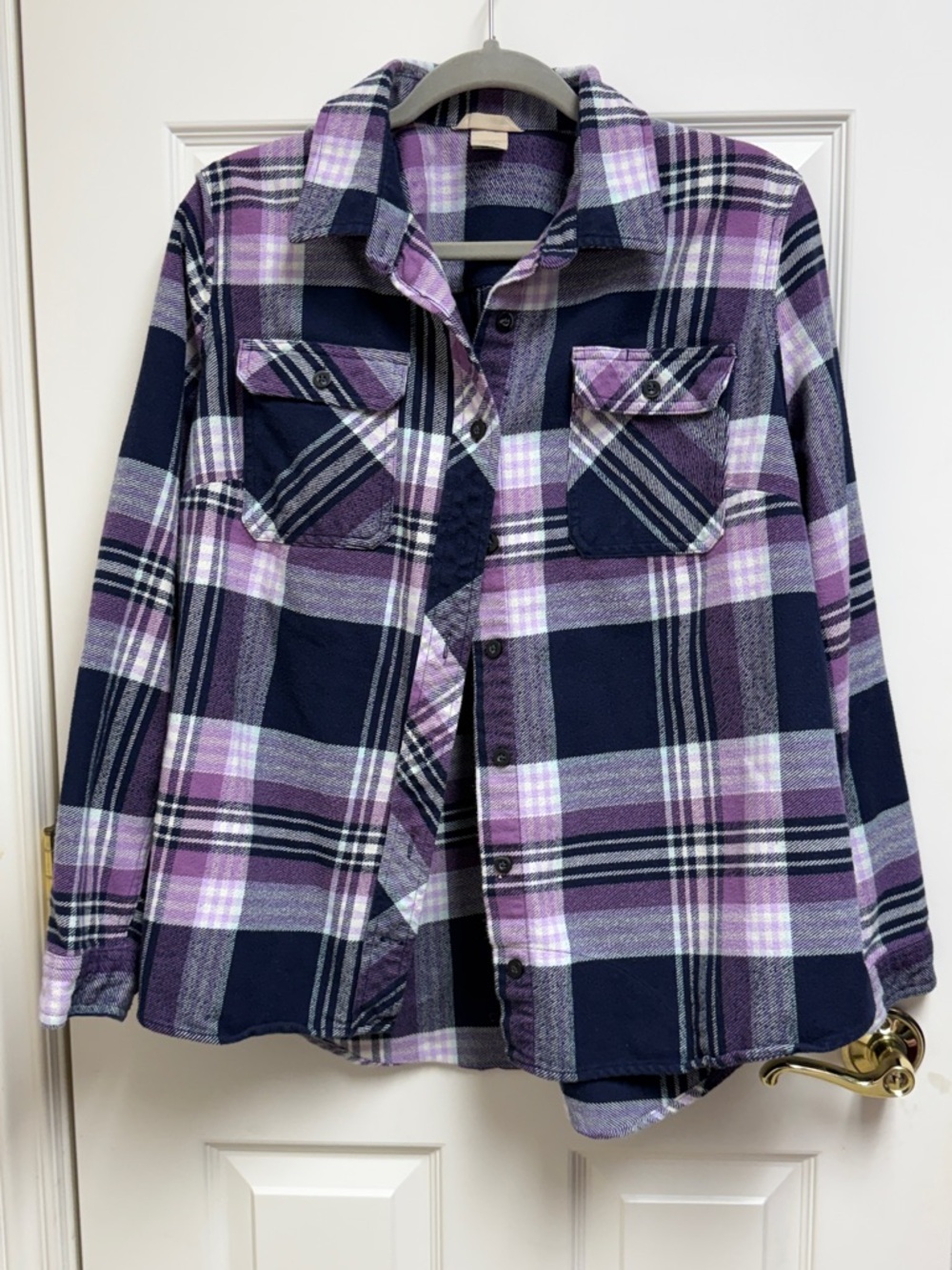 Duluth Purple Plaid Shirt/ Jacket